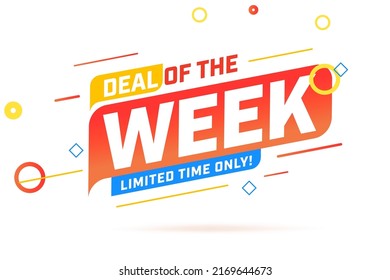 Week special offer with limited in time discount. Sale banner, promotion poster, website design vector illustration