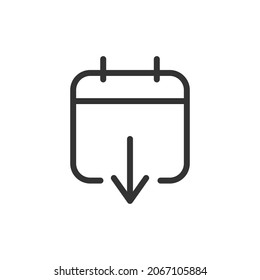 Week thin line icon. Symbol in trendy outline style. Premium design for web and apps. Perfect for UI. 