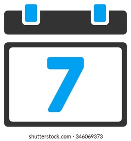 Week vector icon. Style is bicolor flat symbol, blue and gray colors, rounded angles, white background.