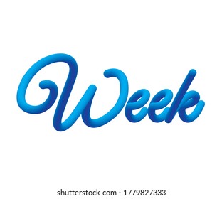 Week Word Written On Isolated White Stock Vector (Royalty Free ...