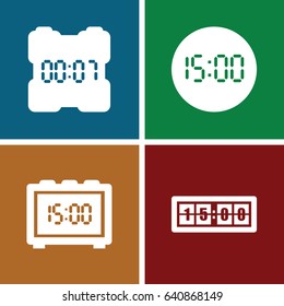 Weekday icons set. set of 4 weekday filled icons such as