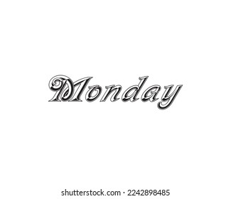 Weekday Monday Letter logo design template elements