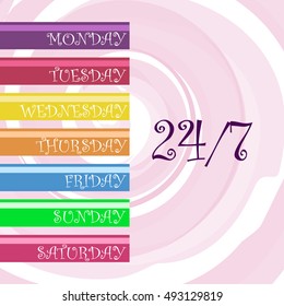 weekdays colorful style