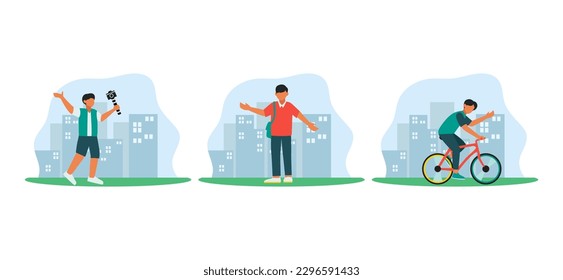Weekend Activity Flat Bundle Design Illustration