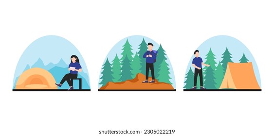 Weekend Activity Flat Bundle Design Illustration