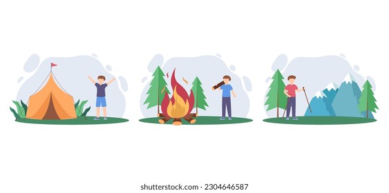 Weekend Activity Flat Bundle Illustration