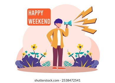 Ilustração de design plano de atividade de fim de semana
