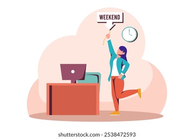 Weekend Activity Flat Design Illustration