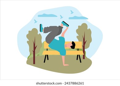 Weekend Activity Flat Illustration Design