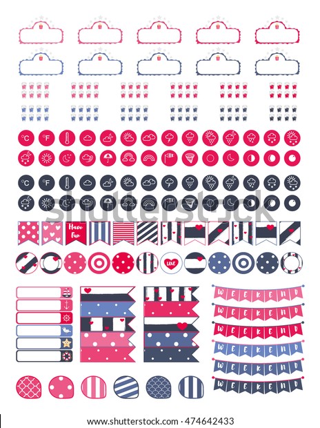 Weekend Bannersweather Icons Moreprintable Planner Stickers