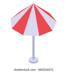 Weekend beach umbrella icon. Isometric of weekend beach umbrella vector icon for web design isolated on white background