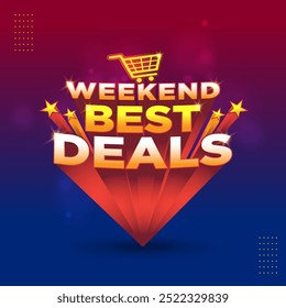 Melhores ofertas de fim de semana, Super Market 3d Logo. Venda de varejo, Compras, Publicidade, Modelo de ofertas de marketing