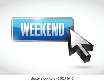 weekend button illustration design over white background