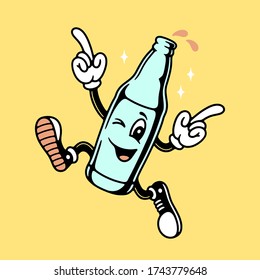 WEEKEND CALL CARTOON BOTTLE COLOR YELLOW BACKGROUND