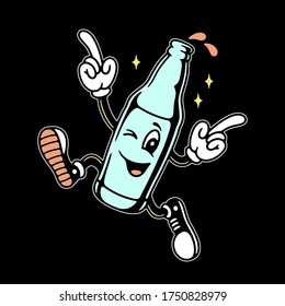 WEEKEND CALL CARTOON BOTTLE COLOR BLACK BACKGROUND