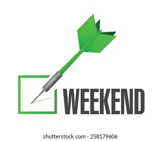 weekend check dart illustration design over white background