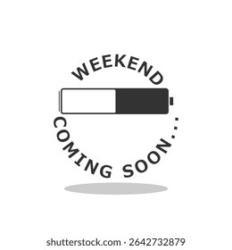 Weekend coming soon icon with shadow