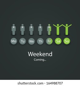 Weekend Coming Soon - Vector Illustration