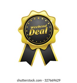 Weekend Deal golden Vector Icon Design