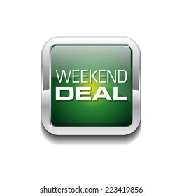 Weekend Deal Green Vector Icon Button