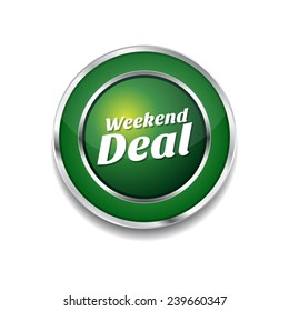 Weekend Deal Green Vector Icon Button