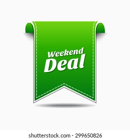 Weekend Deal Green Vector Icon Design