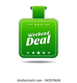 Weekend Deal Green Vector Icon Design