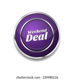 Weekend Deal Purple Vector Icon Button