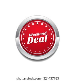 Weekend Deal Red Vector Icon Button