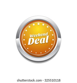 Weekend Deal Yellow Vector Icon Button