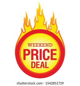 Weekend Deals, Price reduction tag, Weekly Specials sale banner template, special offer, best price ever. Vector illustration