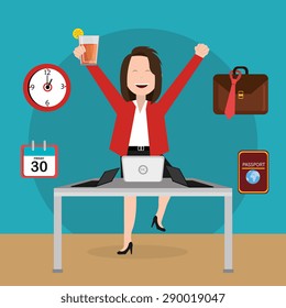 Weekend design over blue background, vector illustration.