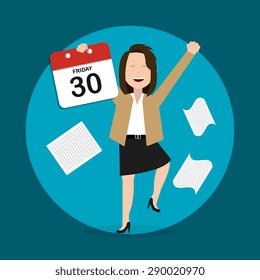 Weekend design over blue background, vector illustration.