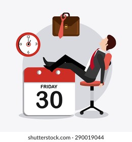 Weekend design over white background, vector illustration.