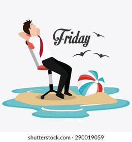 Weekend design over white background, vector illustration.
