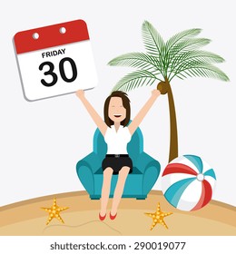 Weekend design over white background, vector illustration.