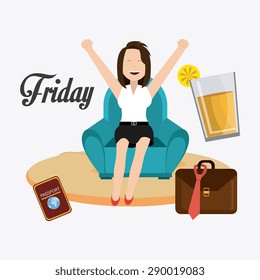 Weekend design over white background, vector illustration.