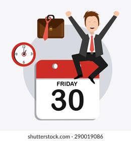 Weekend design over white background, vector illustration.