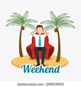 Weekend design over white background, vector illustration.