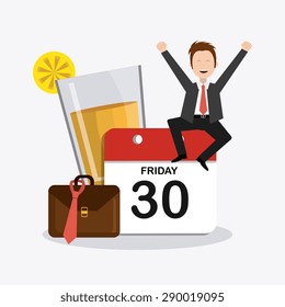 Weekend design over white background, vector illustration.
