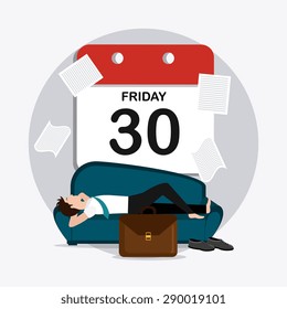 Weekend design over white background, vector illustration.