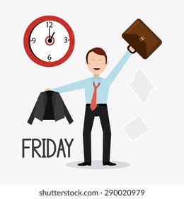 Weekend design over white background, vector illustration.