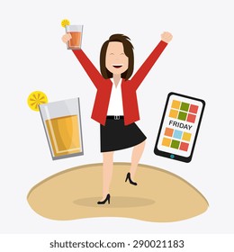 Weekend design over white background, vector illustration.