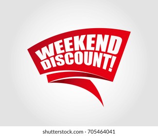 Weekend discount labels banners