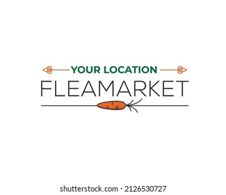 Weekend Farmer Flea Market Wordmark Logo Signage	