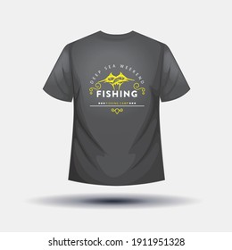 Weekend fishing t-shirt vector design template