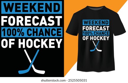 100% de probabilidad de diseño de camiseta de hockey, colección de camiseta de hockey tipográfico, Vector de diseño de camiseta, de moda