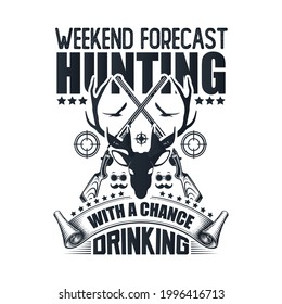 Weekend-Vorhersage-Jagd mit Zufall-Trink-Tee-Design