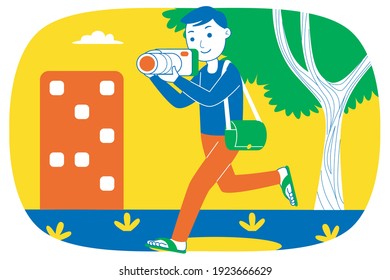 Weekend Fun Vector Illustration in Flat Design.