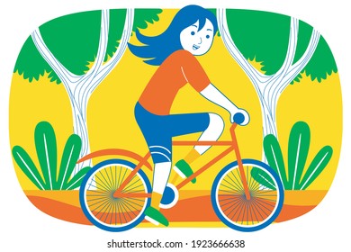 Weekend Fun Vector Illustration in Flat Design.